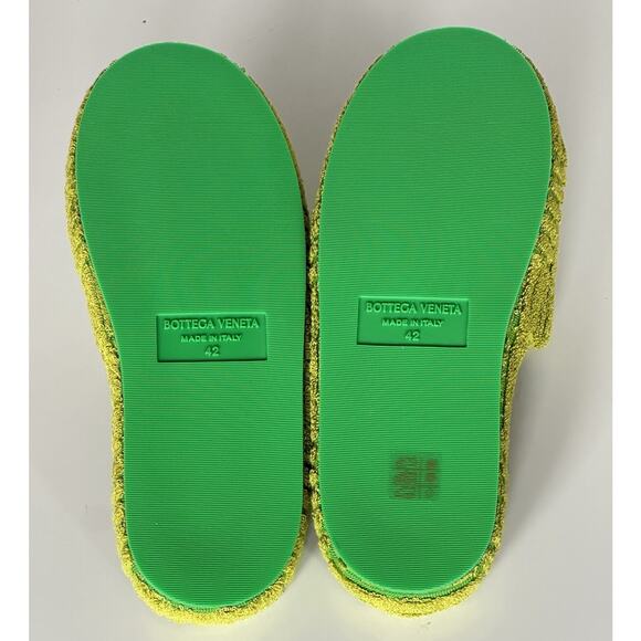 NIB $600 Bottega Veneta Mens Intrecciato Resort Sponge Slipper Green 9 US 660245 main image 8
